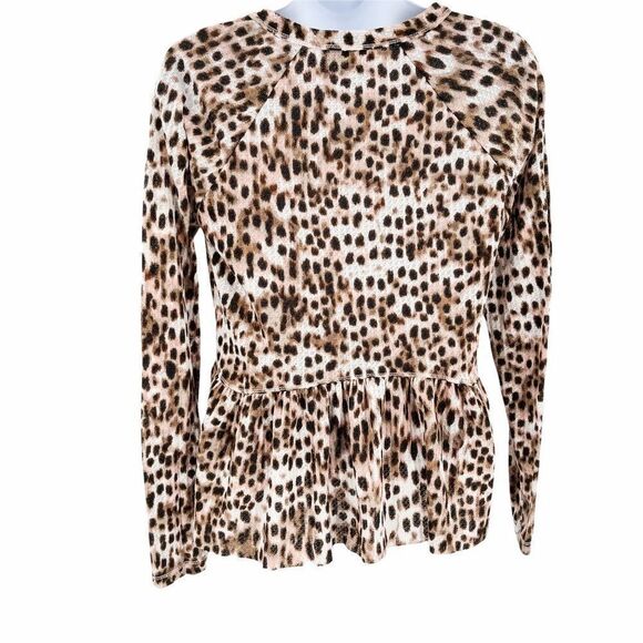 2/$30 William Rast Gryphon Animal Print Leopard Cheetah Long Sleeve Top Blouse - Picture 4 of 8